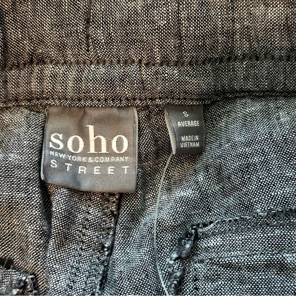 NWT SOHO Street NY & Co. Gray Linen Wide Leg Pants - Size Small - Picture 9 of 15